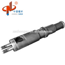 China bimetallic conical twin screw barrel for plastic extruder machine